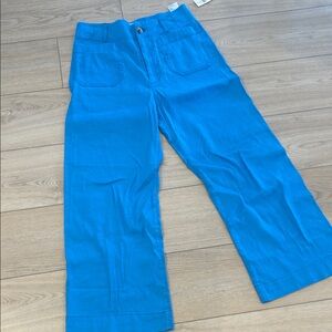 Anthropologie Maeve Colette Linen Blue Wide-Leg Pants. New with Tags.